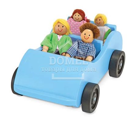 MD2463 Игровой набор "Дорожная машинка с куклами", От 3 лет, Деревянный транспорт