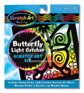 MD5885 Scratch Magic Butterfly Light Catcher Fun Kit (Царапка-вітраж "Метелик"), Для дівчаток, Від 5 років, Царапки