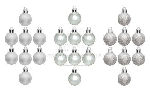Ялинкові кульки"House of Seasons" комплект 24 шт.,сірий