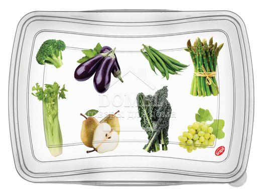 Контейнер для зберігання "2 в 1", 2,0 л, комплект із 2 шт, 2 л, Контейнер для зберігання, Харчовий пластик, Без кришки, Прямокутна