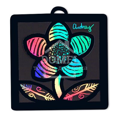 MD5888 Scratch Magic Flower Light Catcher Fun Kit (Царапка-вітраж "Квітка"), Для дівчаток, Від 5 років, Царапки