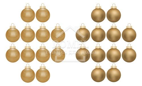 Ялинкові кульки"House of Seasons" комплект 24 шт.,шампань