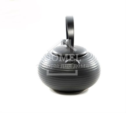 Заварочный чайник 750 мл с ситечком и металлической рукяткой, цвет ЧЕРНЫЙ (керамика)