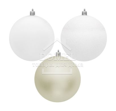 Ялинкові кульки"House of Seasons" комплект 3 шт.,білий,сірий