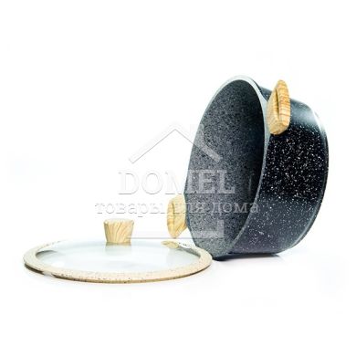 Каструля SPOTTY STONE 28x12,5 см / 6,4 зі склянной кришкою (алюм з антиприг покриттям)