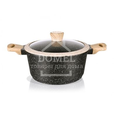 Каструля SPOTTY STONE 28x12,5 см / 6,4 зі склянной кришкою (алюм з антиприг покриттям)