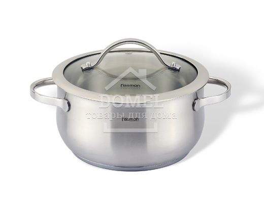 Каструля VALERY 18x9 см / 2.3 л зі скляною кришкою (нержавіюча сталь)