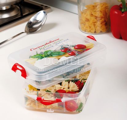 Контейнер для зберігання "2 в1", 1 шт х 0,75 л+1 шт х 1,33 л, 750 мл, Контейнер для зберігання, Харчовий пластик, Пластик, Прямокутна
