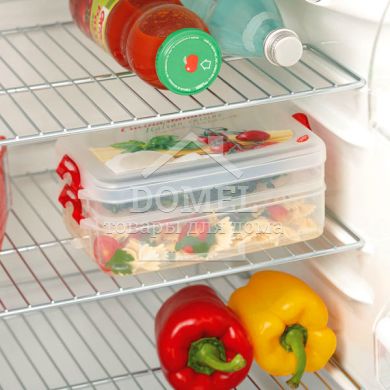 Контейнер для зберігання "2 в1", 1 шт х 0,75 л+1 шт х 1,33 л, 750 мл, Контейнер для зберігання, Харчовий пластик, Пластик, Прямокутна