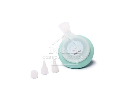 Кулінарний дозатор 10x8х3,6 см з 3 насадками для декорування з глазурі-айсінга(силікон), Кулінарний дозатор, Силікон, 4