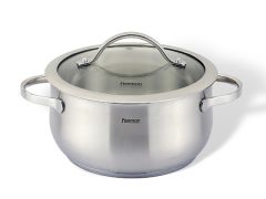 Каструля VALERY 20x10 см / 3.1 л зі скляною кришкою (нержавіюча сталь)