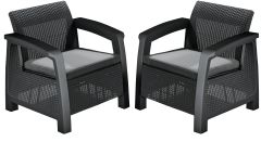 Крісло, Bahamas Duo set, графіт - прохолодний сірий, 3253929000478