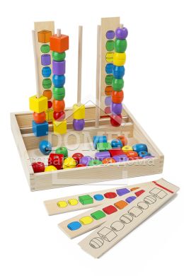 MD570 Bead Sequencing Set (Розвиваючий набір дерев'яних намистин "Послідовність і відповідність"), Від 4 років, Навчальні