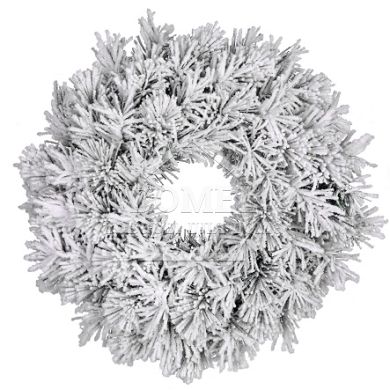 Вінок декоративний штучний Dinsmore Frosted зелений з ефектом покриття снігом, &oslash; 60 см, Black Box, Вінок декоративний, Зеленый, белый, Снег