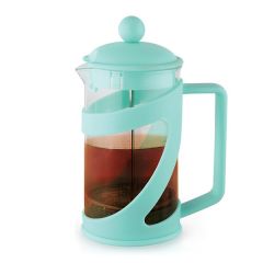 Заварочный чайник с поршнем ARABICA 600 мл, цвет АКВАМАРИН (стеклянная колба)
