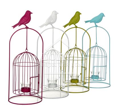 Виріб декоративний у вигляді клітки для пташок, комплект з 4-х шт, 8712799850491
