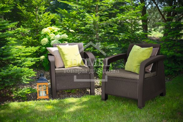 Крісло, Bahamas Duo set, коричневий - сіро-бежевий, 3253929000508