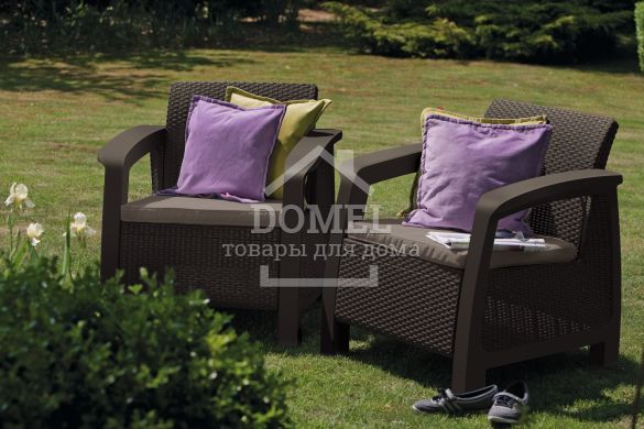 Крісло, Bahamas Duo set, коричневий - сіро-бежевий, 3253929000508