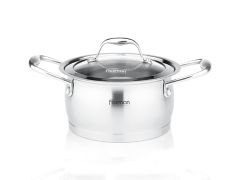 Каструля MIRANDA 16x9 см / 1,9 л зі скляною кришкою (нержавіюча сталь)