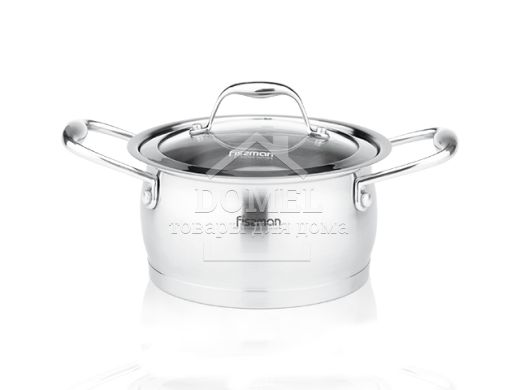 Каструля MIRANDA 16x9 см / 1,9 л зі скляною кришкою (нержавіюча сталь)