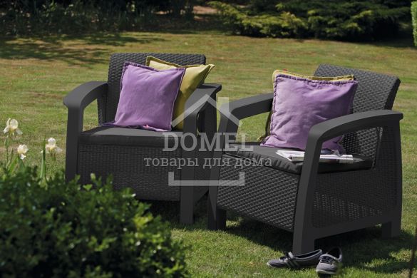 Комплект кресел, 2 шт, Bahamas Duo set, графит - прохладный серый, 3253929000004