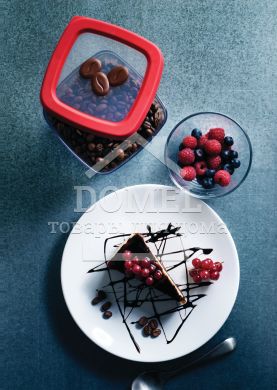 Контейнер для хранения кофе, 1,0 л, 1 л, Контейнер для кофе и чая, Пищевой пластик, Пластик, Квадратная