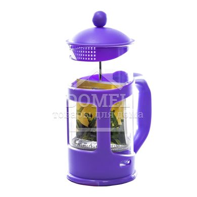 Заварювальний чайник з поршнем GAMMA 1000 мл, колір ЛІЛОВИЙ (скляна колба)