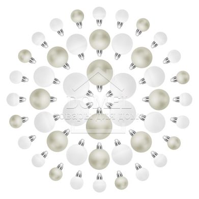 Елочные шарики "House of Seasons" комплект 46 шт., Серый, белый