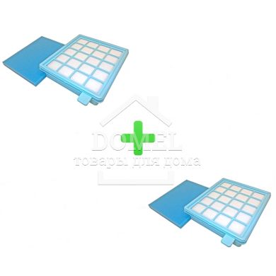 Комплект (2шт.) фільтрів DOMPRO DP13019 для пилососів Philips (FC8058/01, 432200493801), Philips
