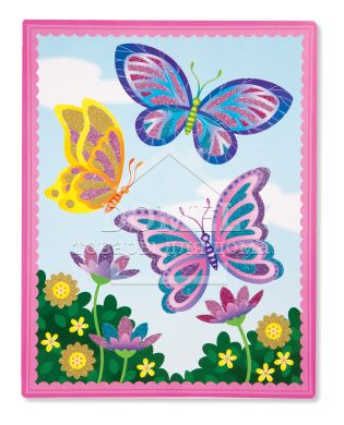 MD19511 Flower & Butterfly Scenes (Набор для творчества с блестящими наклейками "Цветы и бабочки")