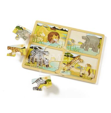 MD9366 4-in-1 Safari (Пазли 4 в 1 "Сафарі"), Від 3 років, Пазли дерев'яні
