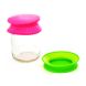 Набір з двох кришок 11 см СВІТЛО-РОЖЕВА та СВІТЛО-ЗЕЛЕНА (силікон)