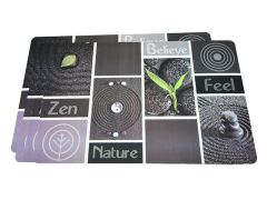Комплект з 4 сервірувальних килимків на обідній стіл 43,5x28,5 см (пластик) сірий