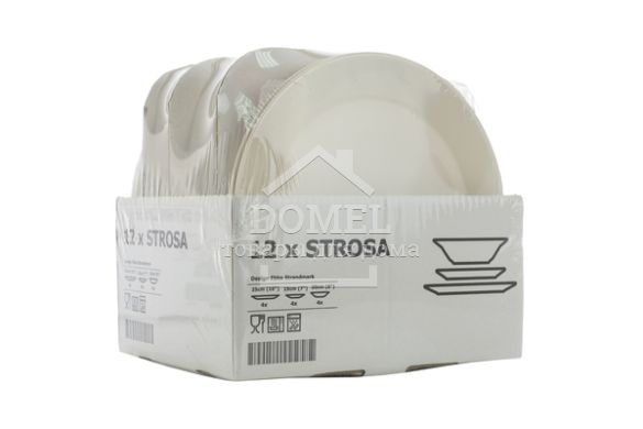 Сервіз IPEC STROSA бежевий 12 предметів з суповою тарілкою.(1) (SSTB-INB)