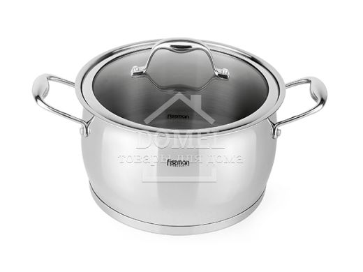 Каструля MIRANDA 20x12 см / 4,0 л зі скляною кришкою (нержавіюча сталь)