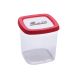 Контейнер для зберігання солі, 1,0 л червона кришка, 1л, Контейнер для цукру і солі, Харчовий пластик, Пластик, Квадратна