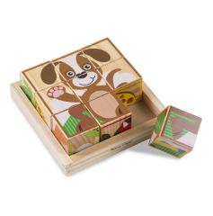 MD3769 My First Wooden Cube Puzzle - Animals (Кубики "Животные"), От 3 лет, Кубики