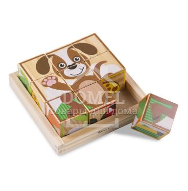 MD3769 My First Wooden Cube Puzzle - Animals (Кубики "Животные"), От 3 лет, Кубики