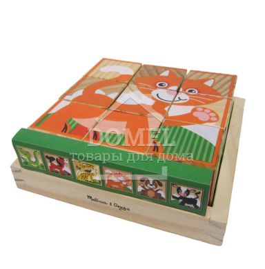 MD3769 My First Wooden Cube Puzzle - Animals (Кубики "Животные"), От 3 лет, Кубики