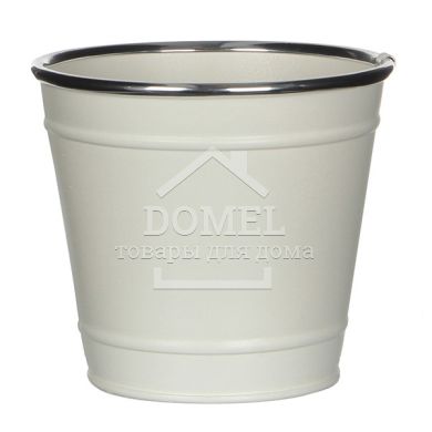 Горщик для рослин білий, циліндричний, оцинкована сталь, 8717669005711