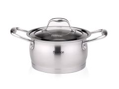 Каструля MIRANDA 24x14 см / 6,7 л зі скляною кришкою (нержавіюча сталь)