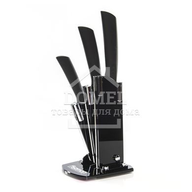 Набор ножей RITS 4 предм. (Белые керамические лезвия и акриловая подставка)