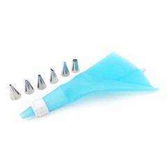 Кондитерский мешок 25 см с 6 различными насадками (пластик, нержавеющая сталь)