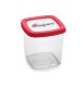 Контейнер для хранения сахара, 1,0 л красная крышка, 1 л, Контейнер для сахара и соли, Пищевой пластик, Пластик, Квадратная