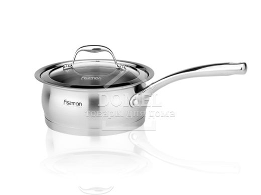 Ківш MIRANDA 16x7 см / 1,5 л зі скляною кришкою (нержавіюча сталь)