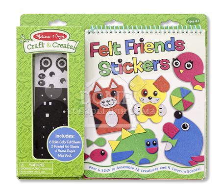MD5060 Felt Friends Stickers (Набір повстяних наклейок "Друзі"), Від 4 років, Навчальні