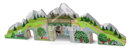 MD611 Mountain Tunnel Train Set (Дерев'яна залізниця "Гірський тунель"), Для хлопчиків, Від 3 років, Дерев'яний транспорт