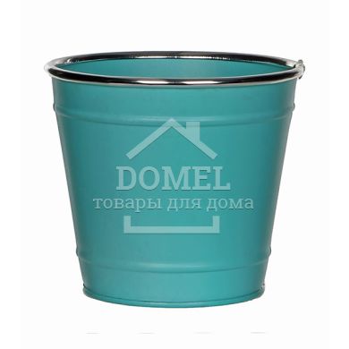 Горщик для рослин бірюзовий, циліндричний, оцинкована сталь, 8717669005605