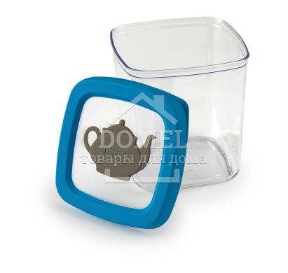 Контейнер для хранения чая, 1,0 л, 1 л, Контейнер для кофе и чая, Пищевой пластик, Пластик, Квадратная