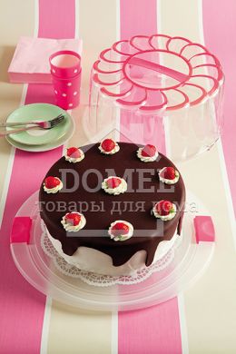 Контейнер для торту, 28 см, Для торта, Харчовий пластик, Пластик, 28 см, Кругла